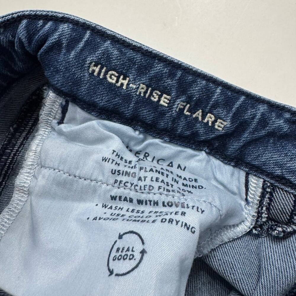 American Eagle Size 2 (29" Waist) High Rise Flare Blue Jeans Stretch Medium Wash - Picture 3 of 7